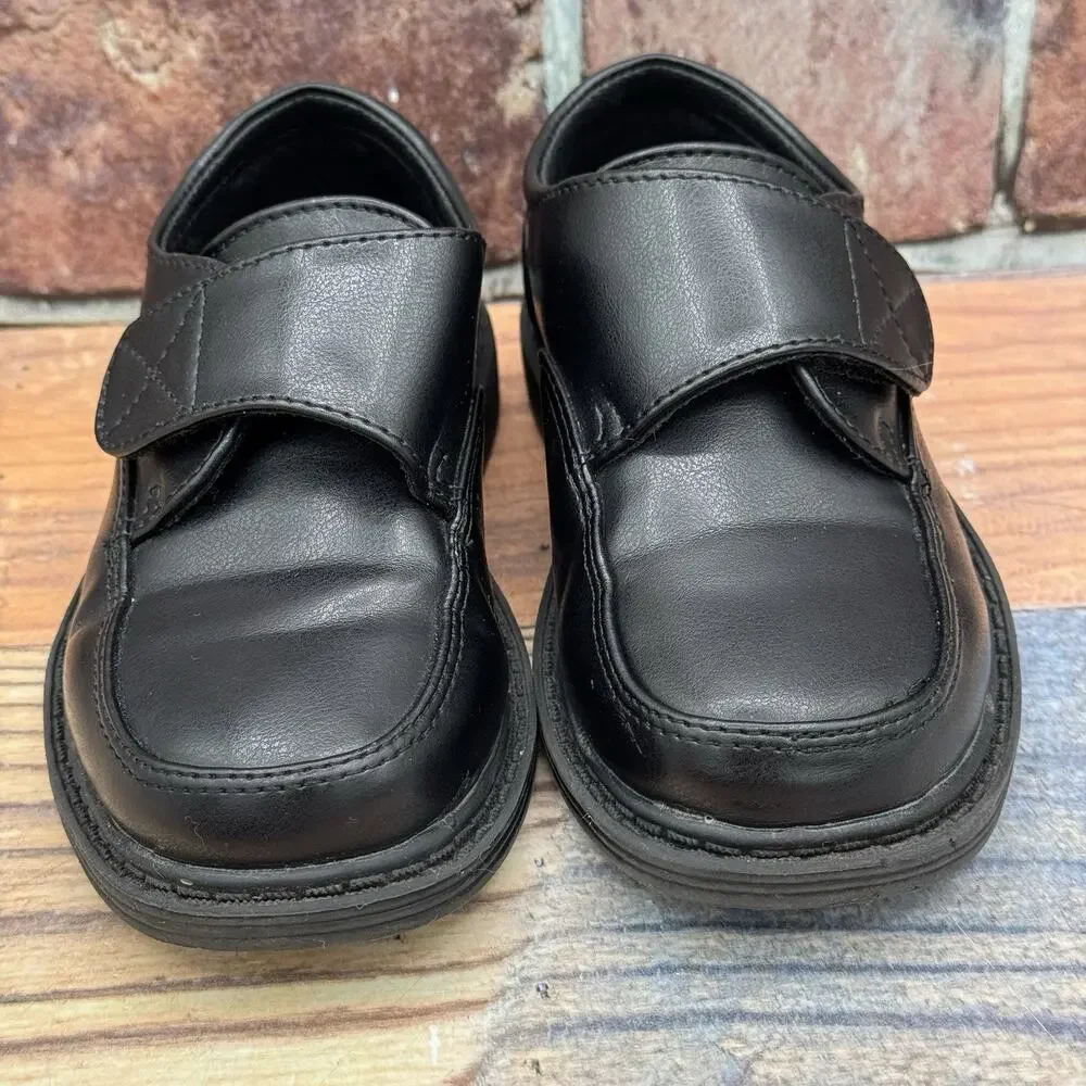 Lito Children's Boys Black Leather Strap Dress Shoes Oxford Wedding Sz Toddler 8